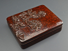 鎌倉彫　桑　硯箱