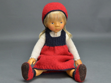 赤×紺ニットワンピース 女の子