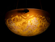 エミール・ガレ 三灯式天吊灯