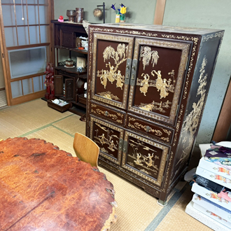象嵌 螺鈿 コレクション家具 古民具 買取画像 現場画像